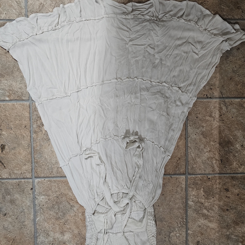 White Maxi Skirt with Crochet Detail - Picture 2 of 2